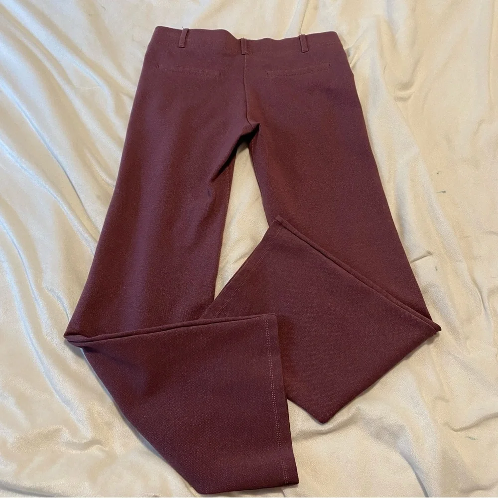 BetaBrand Mauve Yoga like Dress Pants Straight Leg Mid Rise Sz Small Career Wear
